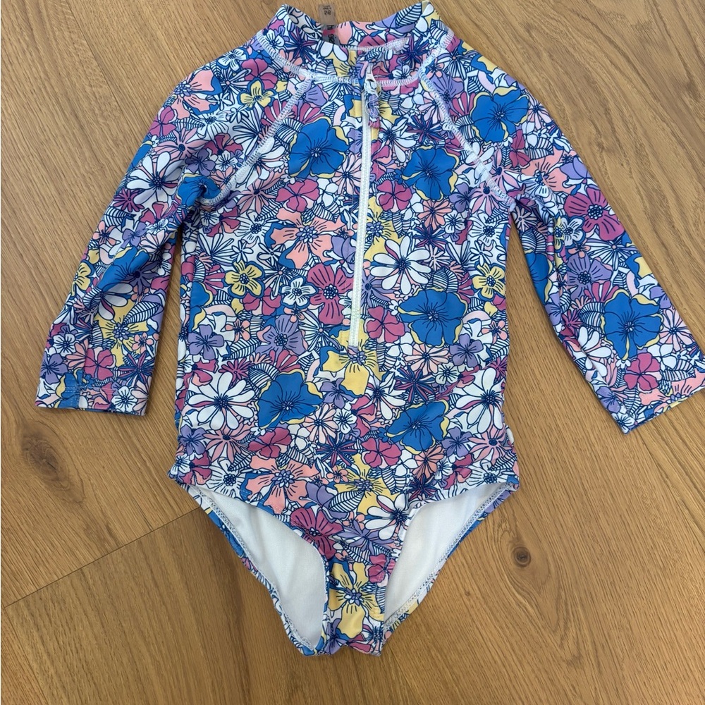 Floral Kids Swimwear with Zipper